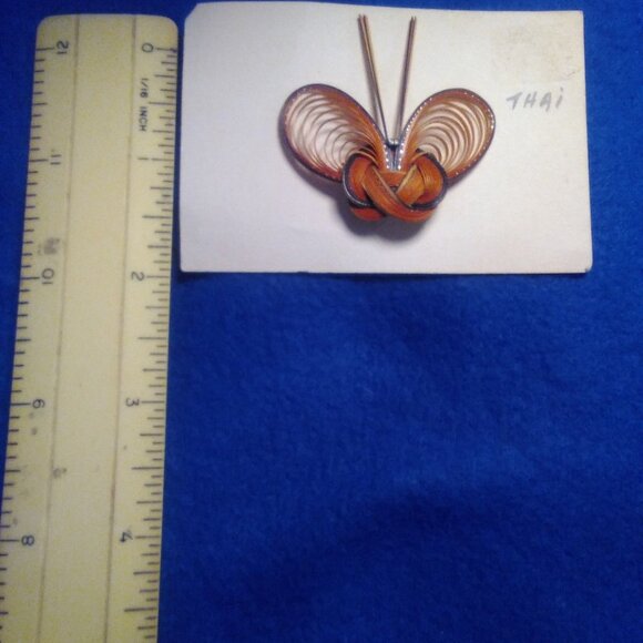 Darling Delicate Handmade In Farm Chiengrai Thailand Brown Butterfly Brooch Pin - Picture 9 of 16